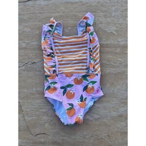 Ruffle Butts Orange You the Sweetest Pinafore Swimsuit 4T
